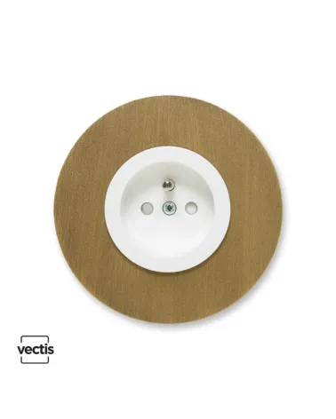 Prise murale ronde bronze avec cache interchangeable – Design et pratique