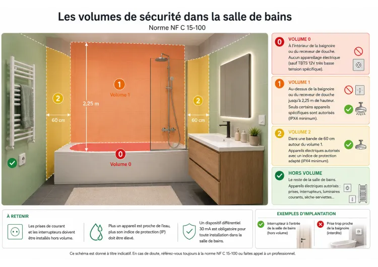 Norme électrique salle de bain : les règles essentielles à connaître 